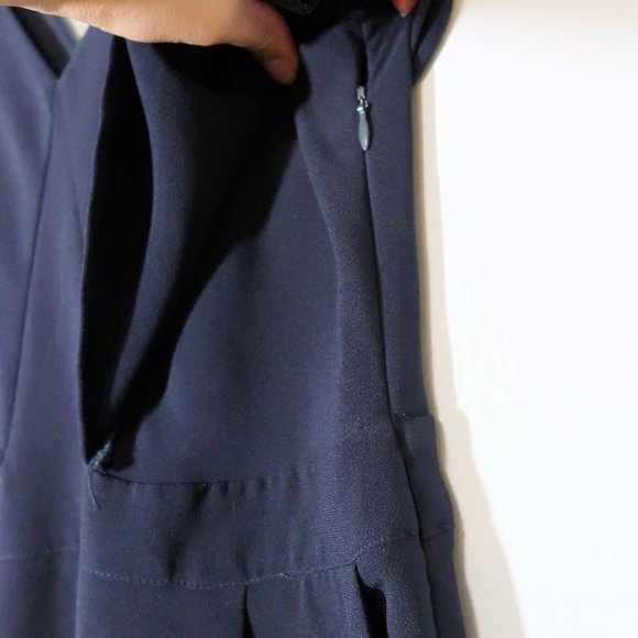 Zara Midnight Navy Layered Jumpsuit M - Picture 9 of 11